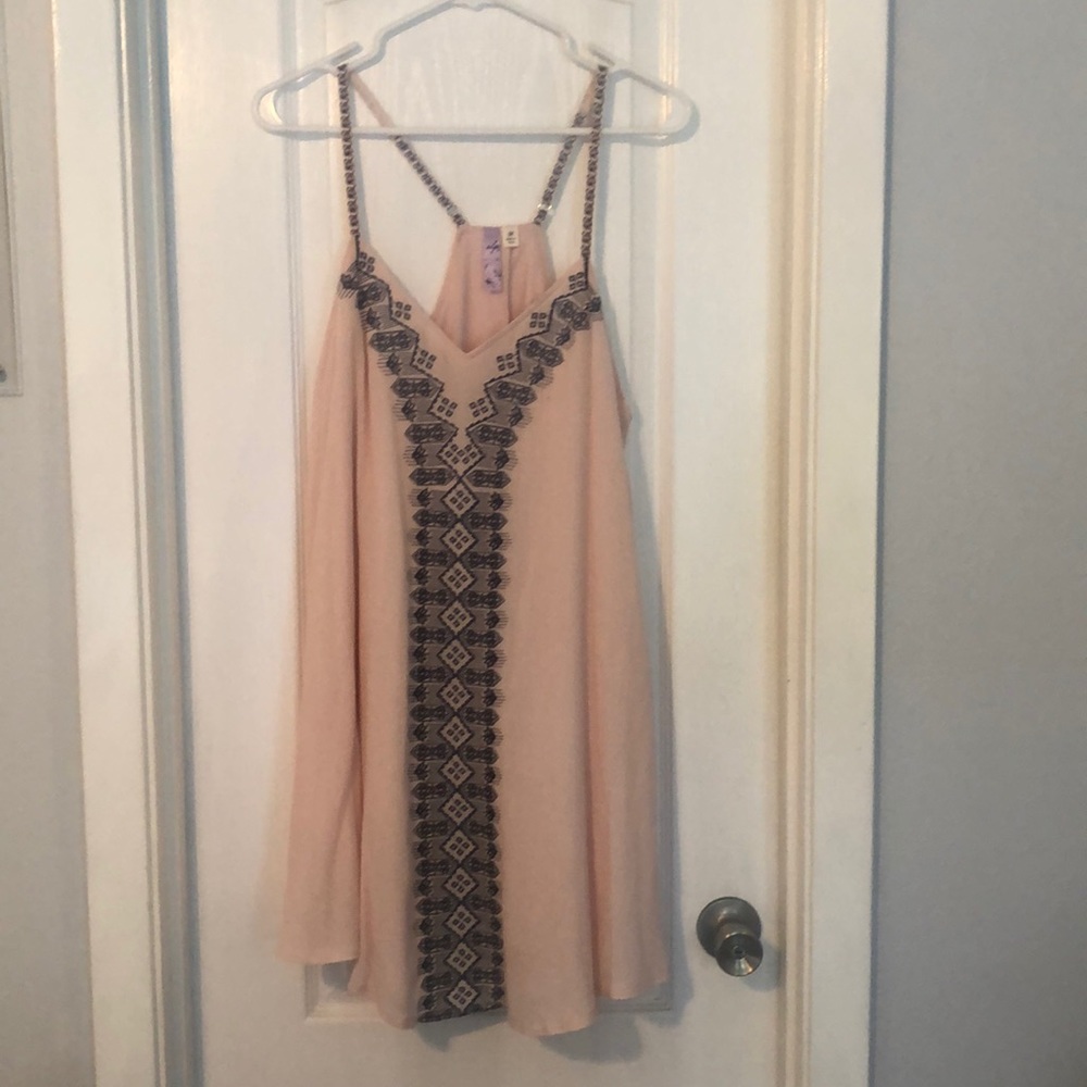 Pink with navy detail dress